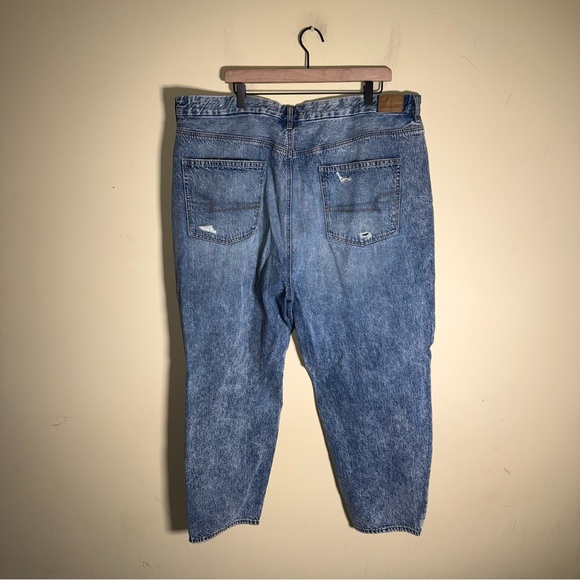 NWOT AMERICAN EAGLE distressed high rise slouchy plus size mom jeans 24 - Picture 4 of 6